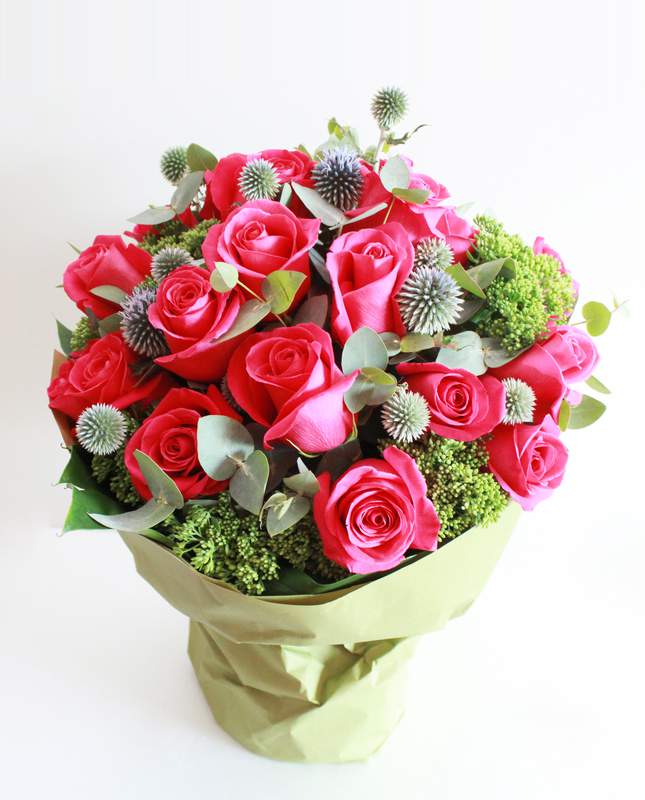 



                                    24 American Hot Pink Roses