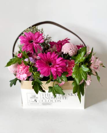 Pink Gerbera Flower Bag 粉紅色非州菊花袋