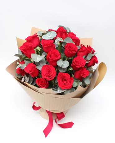 25 American Red Roses for Valentine's Day 傾慕之戀（情人節花束）