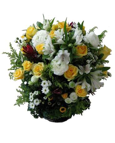 Yellow Roses basket 快樂喜訊
