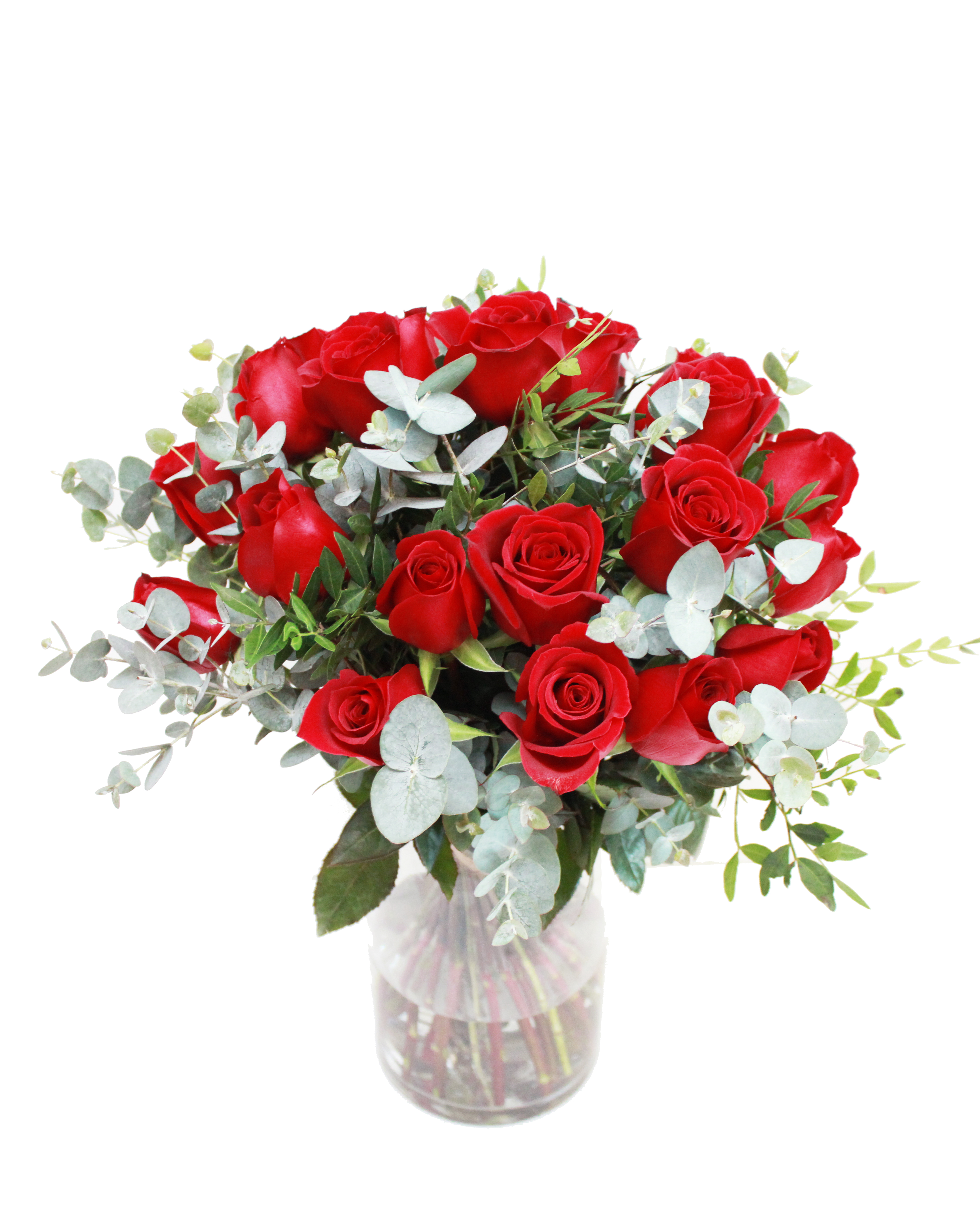 24 Red Roses in Vase